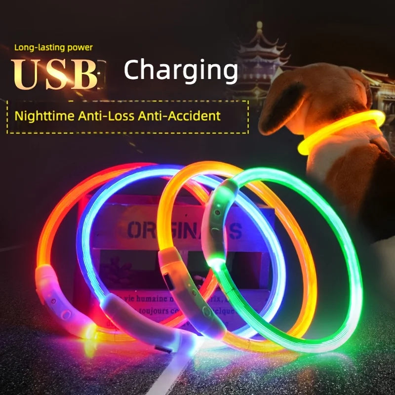 3 Mode Adjustable Glowing Dog Collar - Rechargeable
