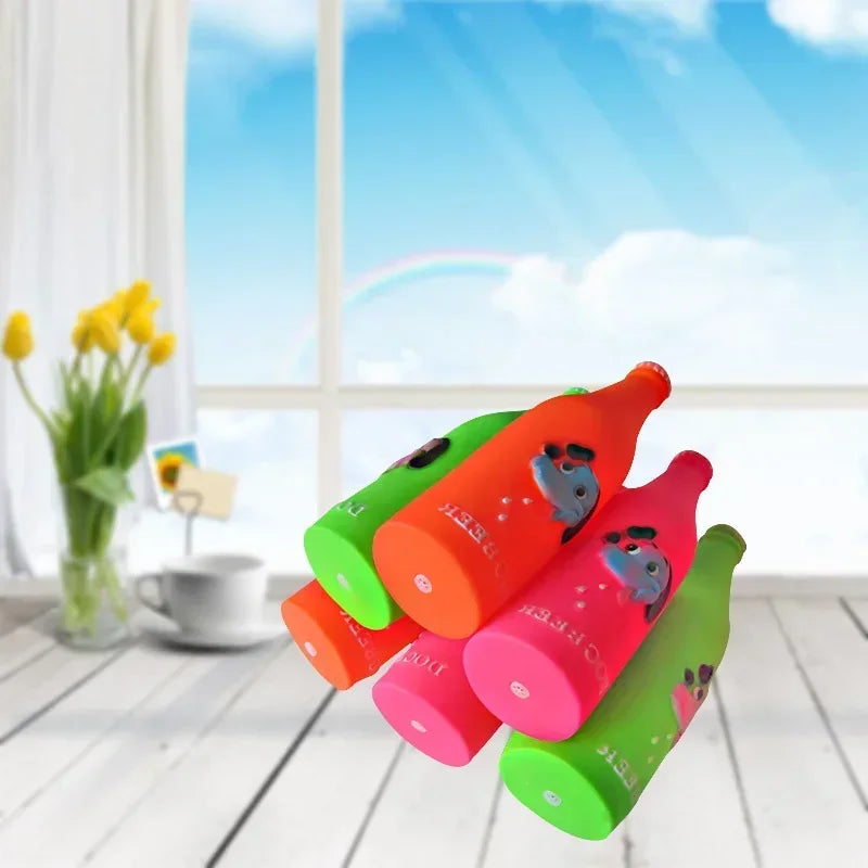 Silicone Beer Bottle Toy For Pets - Squeaky