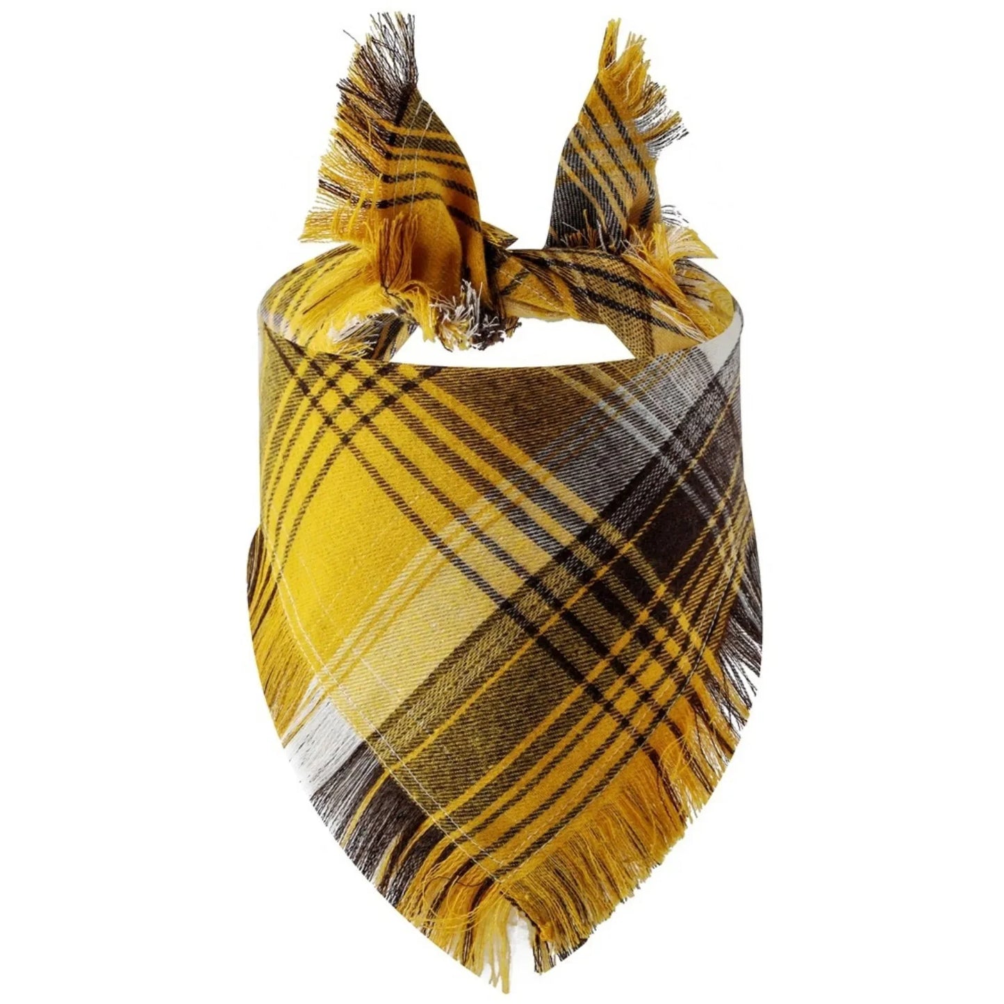 Trendy Classic Plaid Scarf With Tassel Edges