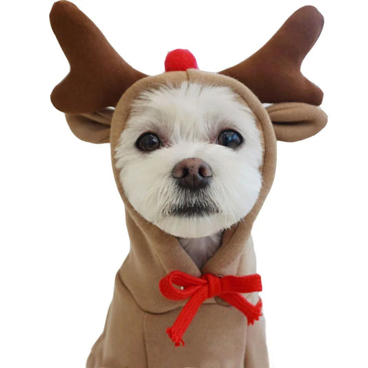 Reindeer Hoodie Costume For Small Pets - Cute, Plush