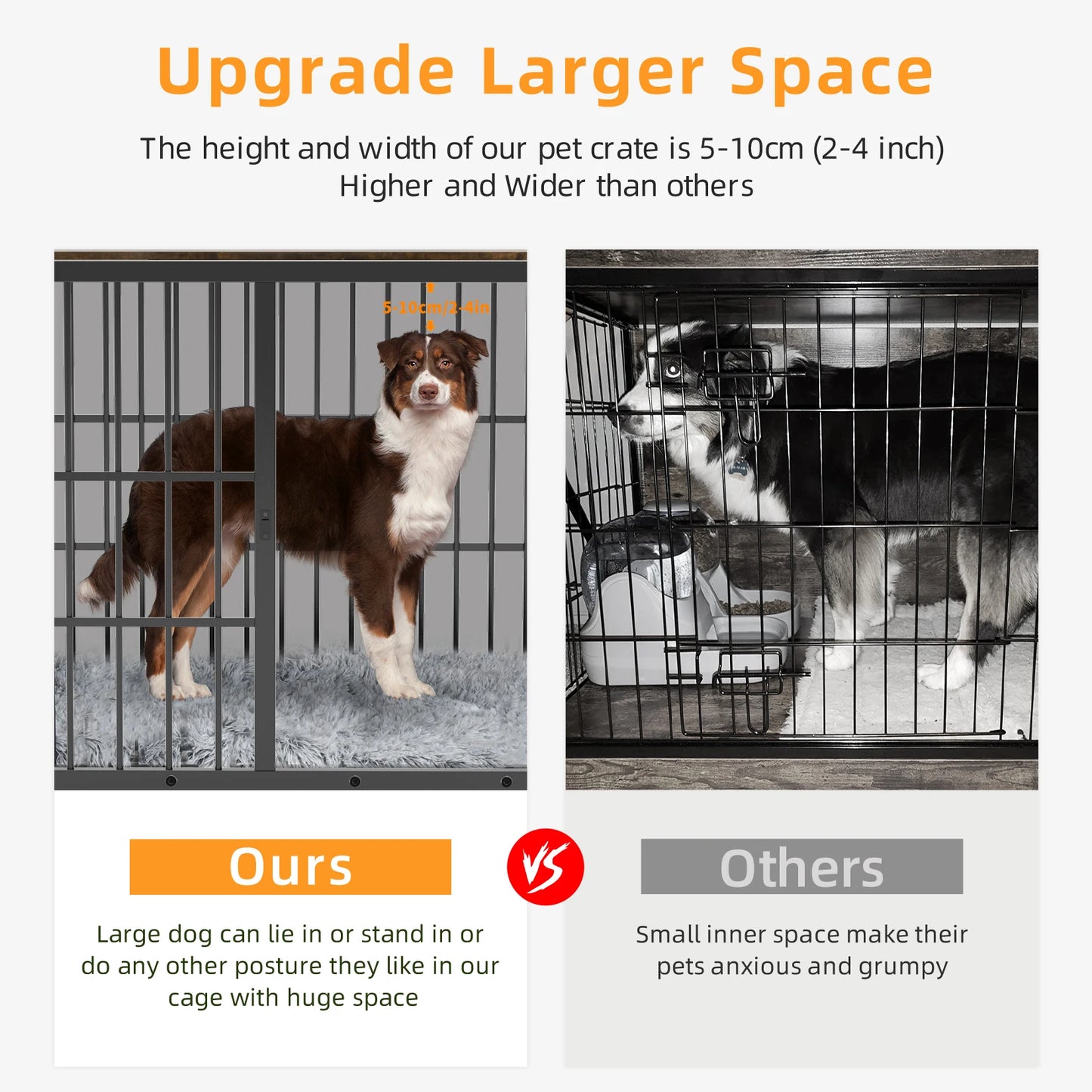 Furniture Style Metal And Wood Dog Crate