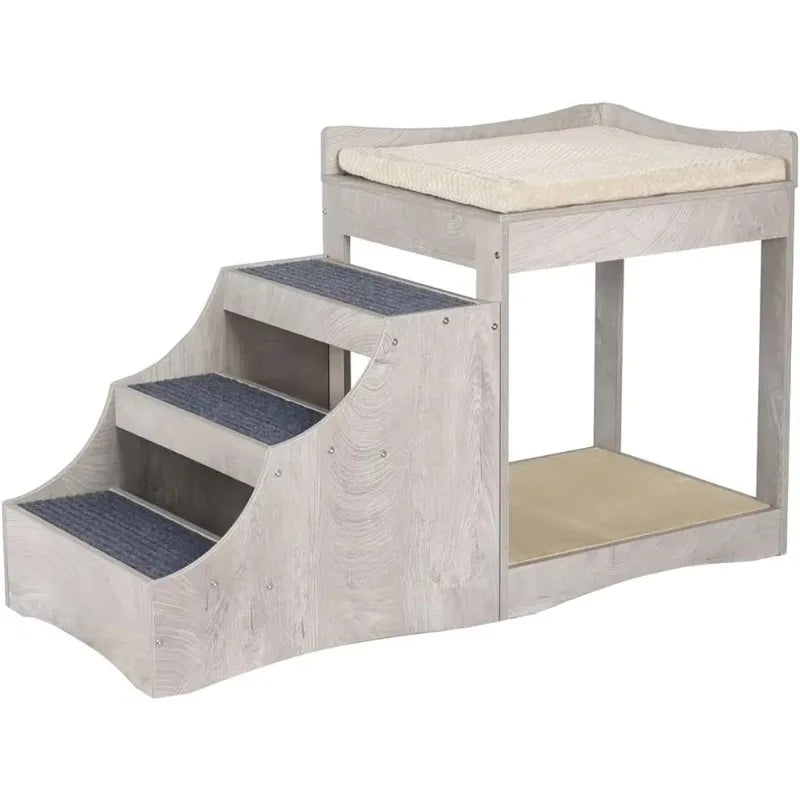Pet Bunk Bed With Cushion - Removable Steps