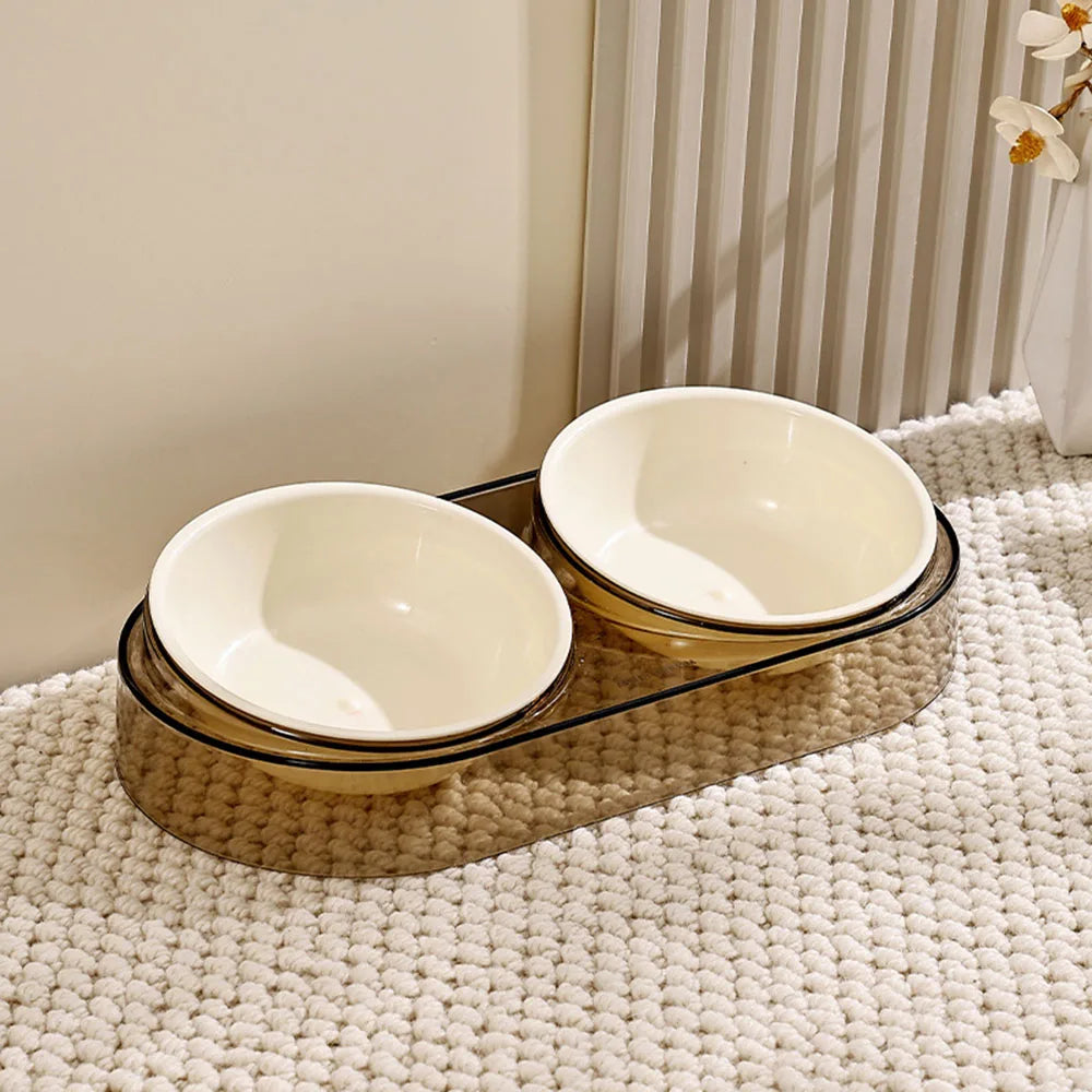 Transparent Pet Neck Protector Double Bowl