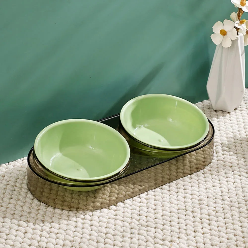 Transparent Pet Neck Protector Double Bowl