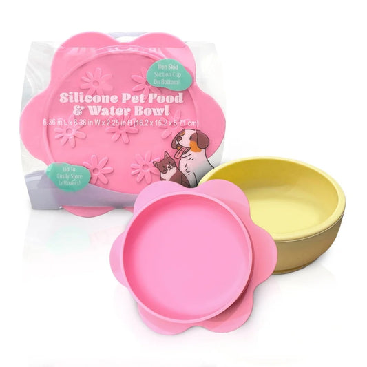 Flower-Shaped Silicone Pet Bowl For Small Pets