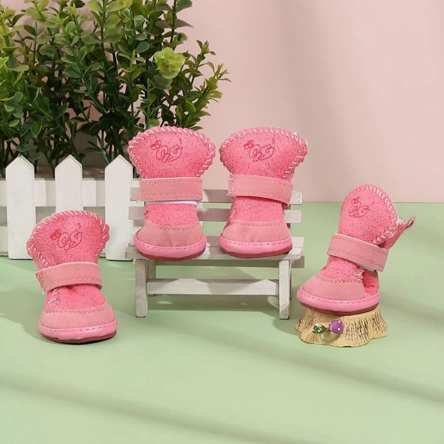 Teddy Print Plush Cotton Winter Snow Boots