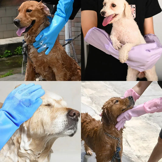 Pet Cleaning Gloves For Bathing With Shampoo