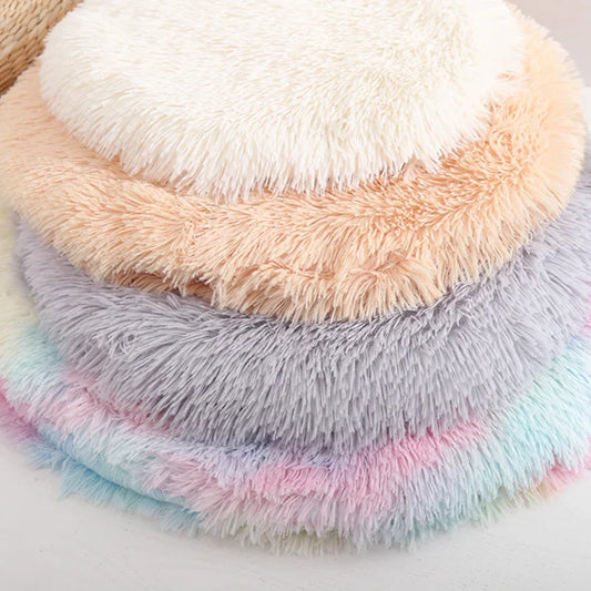 Warm Soft Plush Round Cat Bed