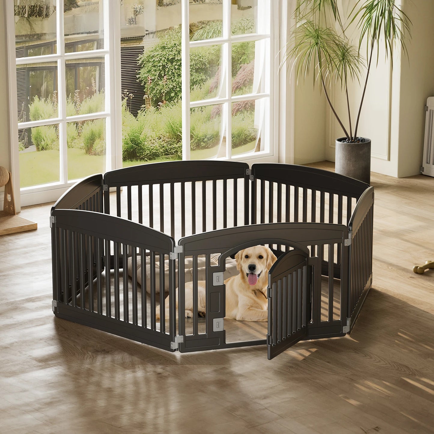 Durable 6 Panel Folding Plastic Playpen - Portable