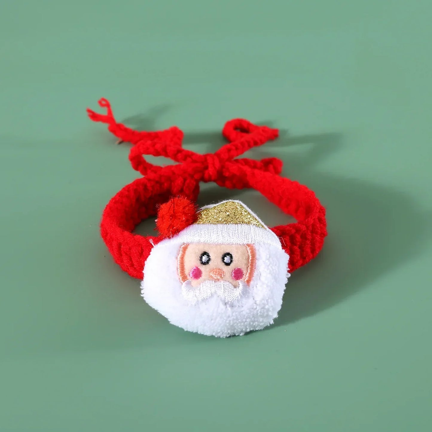 Santa Claus Pattern Pet Collar With Bell