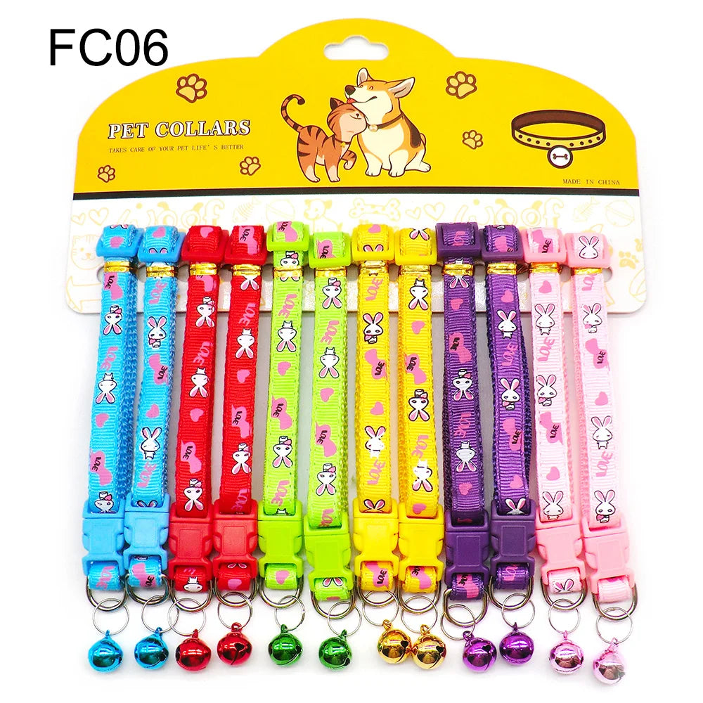 12 Piece Mix Color Collars With Bell