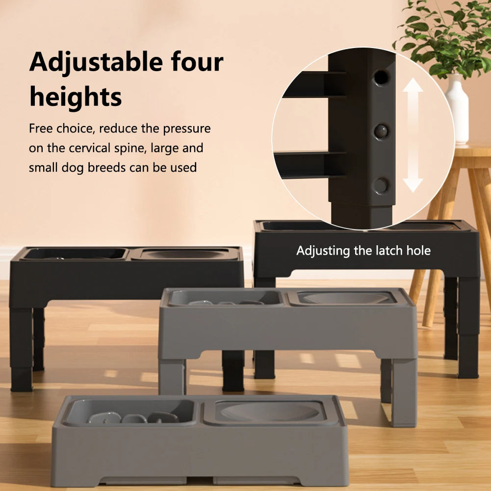 3 In 1 Pet Stainless Steel Bowls - Height Adjustable