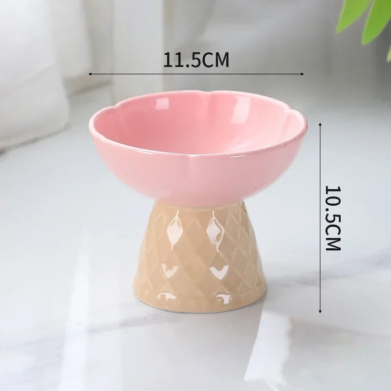 Cute Elevated Ceramic Bowl For Small Pets