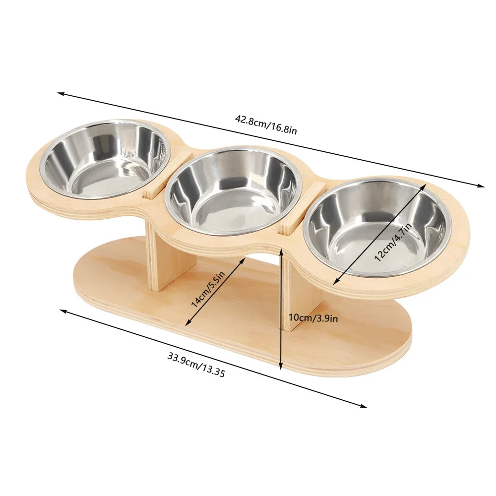 3 Bowls In 1 Feeder - 15-Degree Tilt