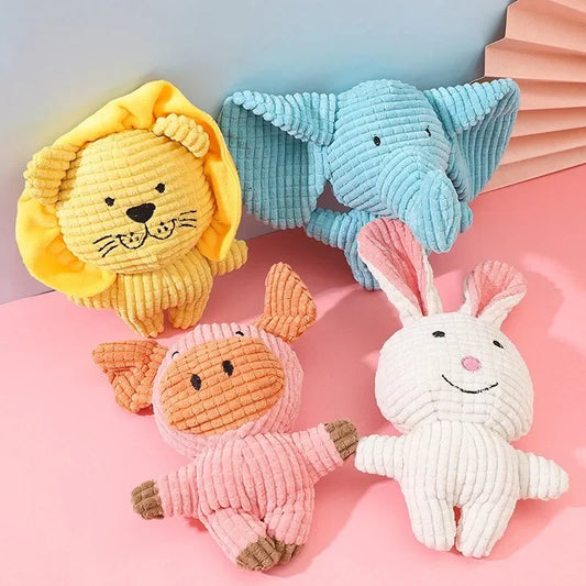 Plush Animal Shaped Dog Toy - Bite Resistant, Squeaky