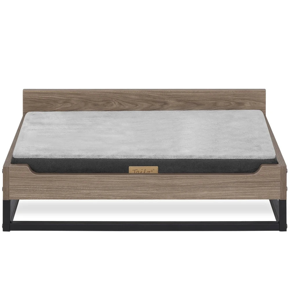 Wooden Dog Bed With Orthopedic Foam Mattress