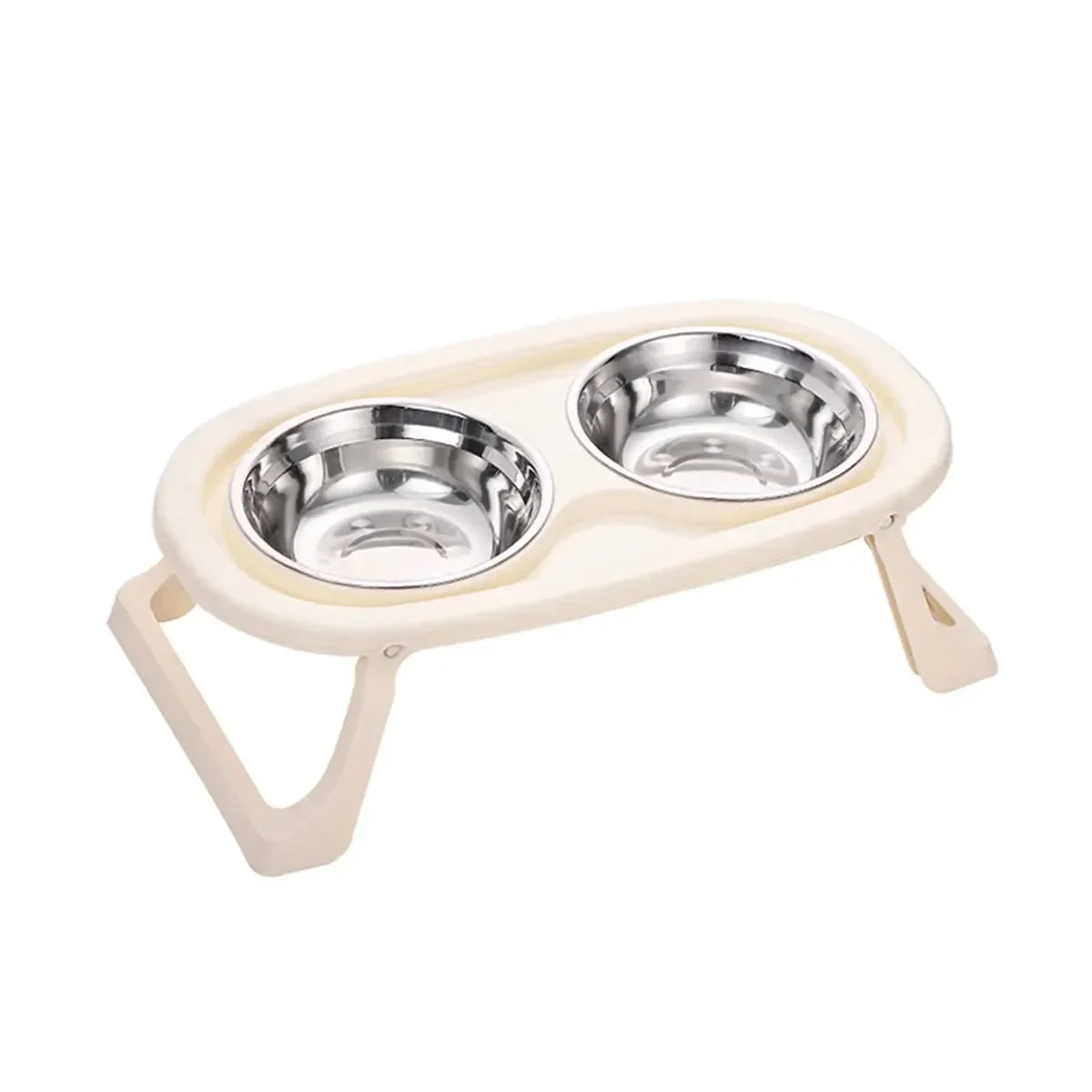 1PC Foldable Stainless Steel Double Pet Bowls
