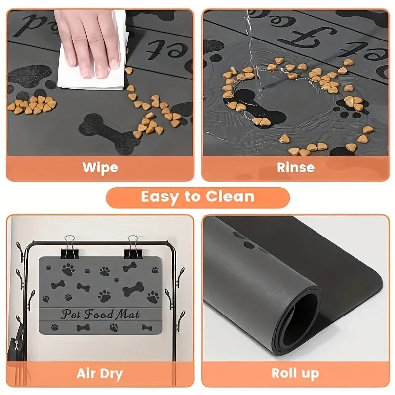 Rubber Absorbent Pet Placemat - Waterproof, Quick Dry