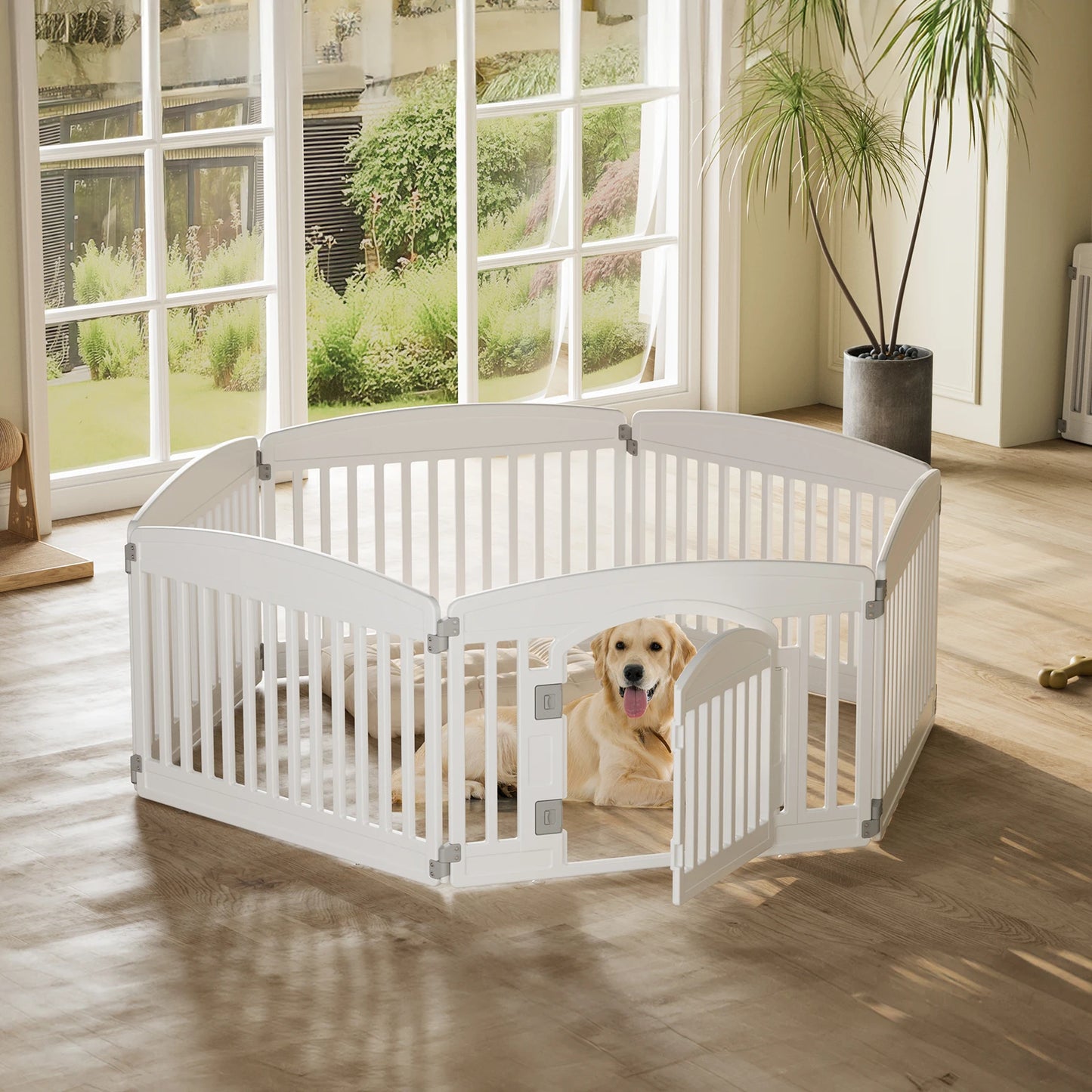 Durable 6 Panel Folding Plastic Playpen - Portable