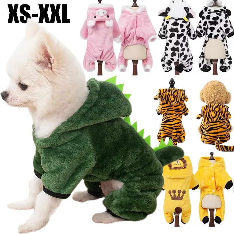 Soft Warm Fleece Costume Jumpsuits For Pets