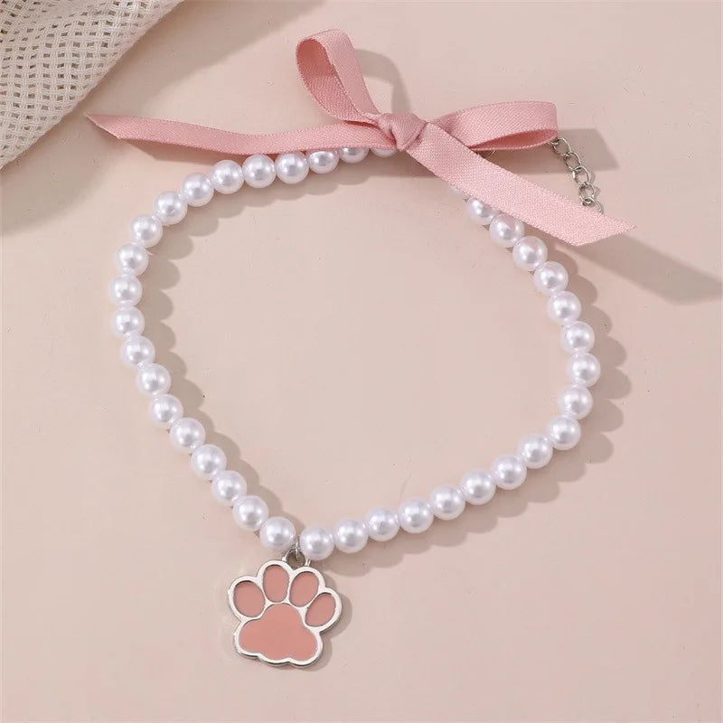 Bow Necklace With Sole Pendant For Pets