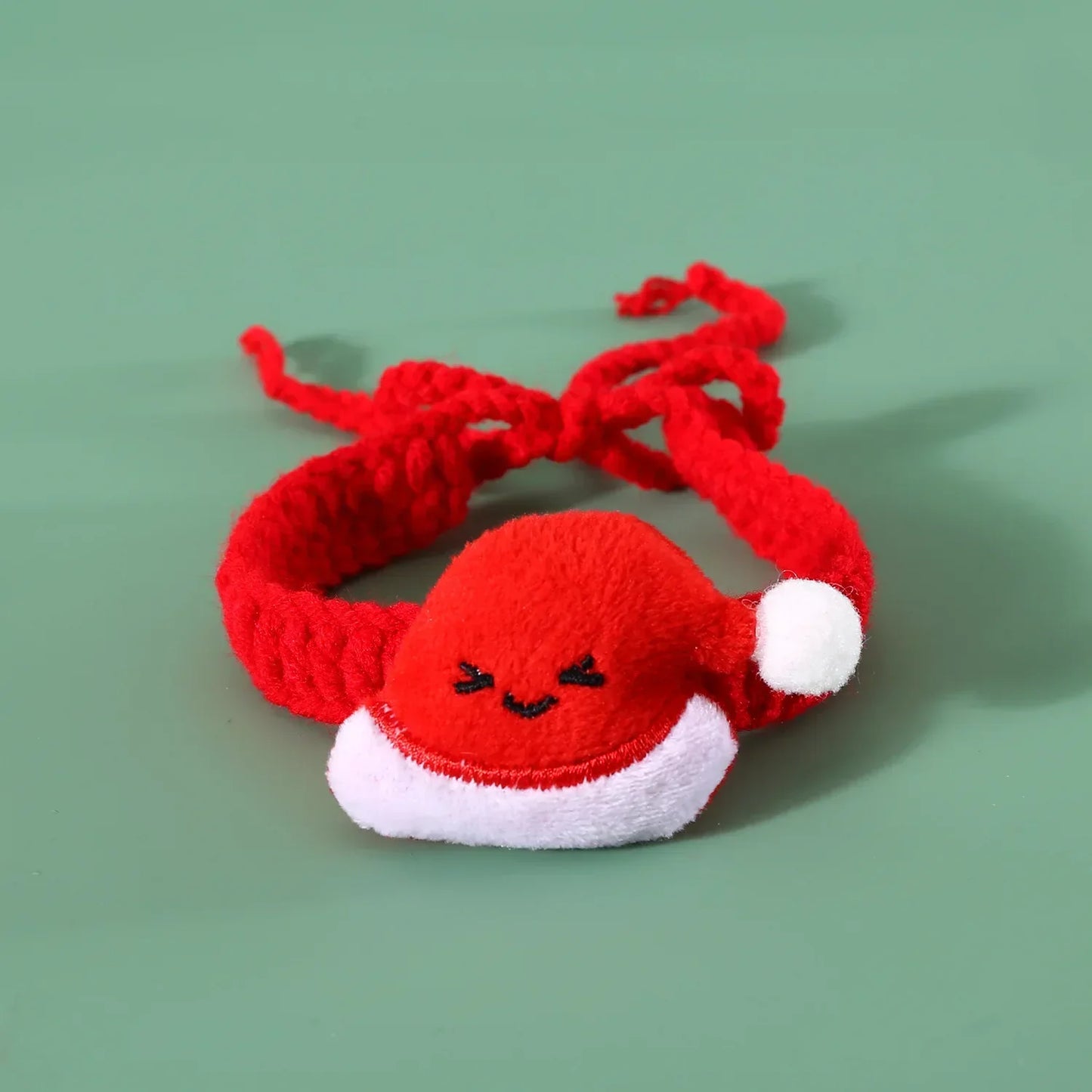 Santa Claus Pattern Pet Collar With Bell