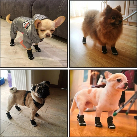 4 Piece Set Dog Winter Boots - Waterproof