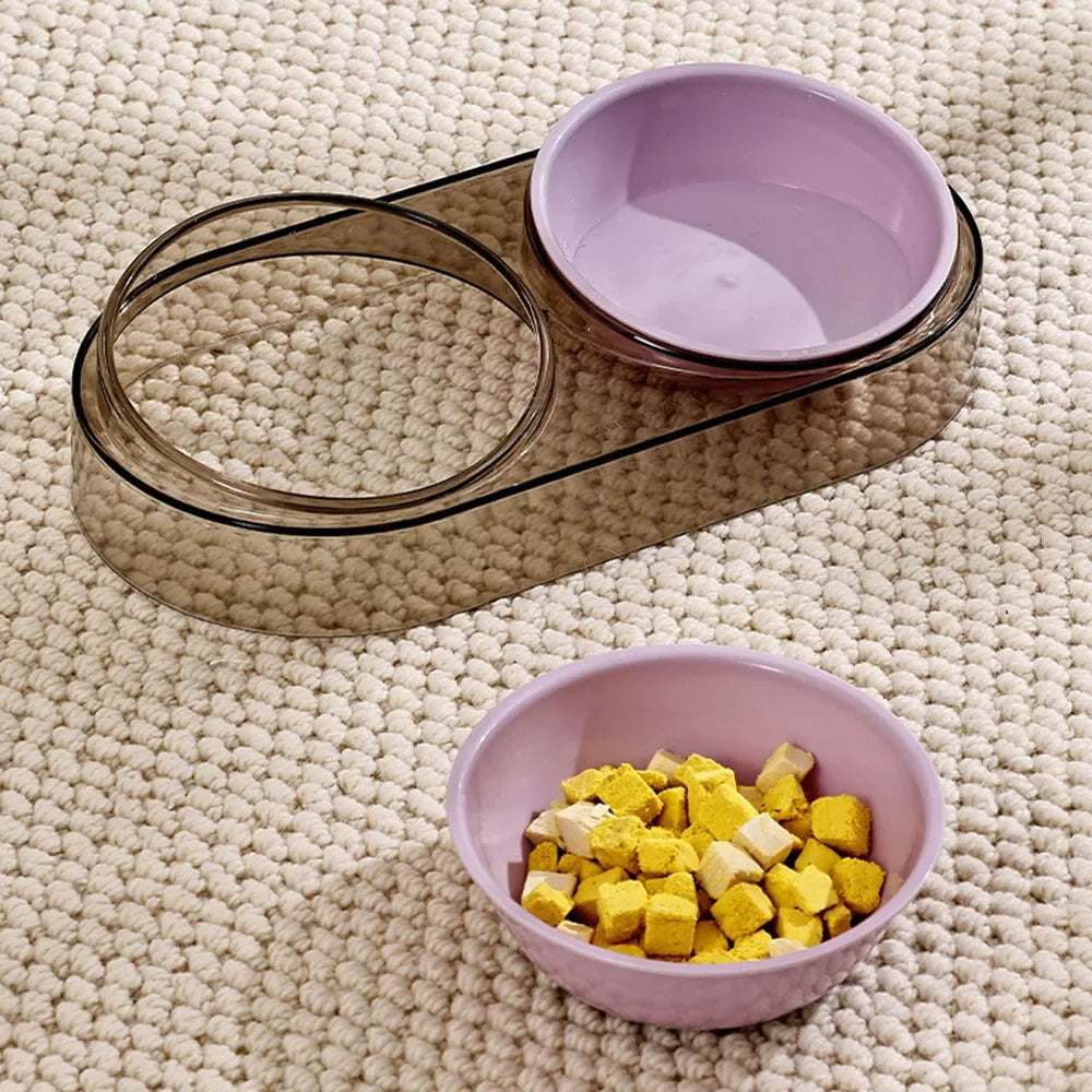 Transparent Pet Neck Protector Double Bowl