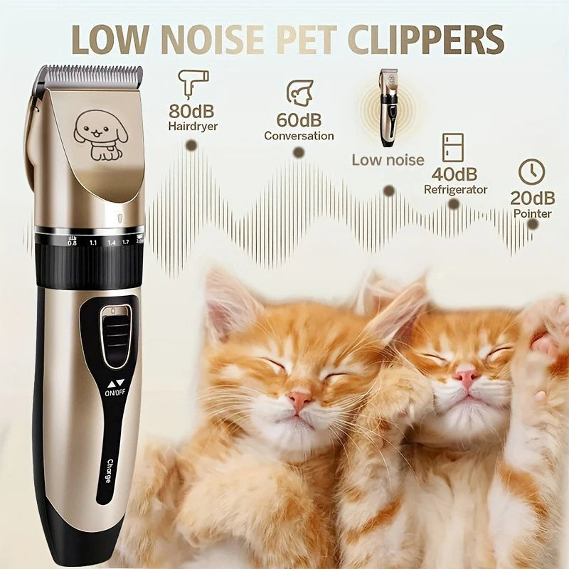 Pet Hair Trimmer Kit With Electric Clippers