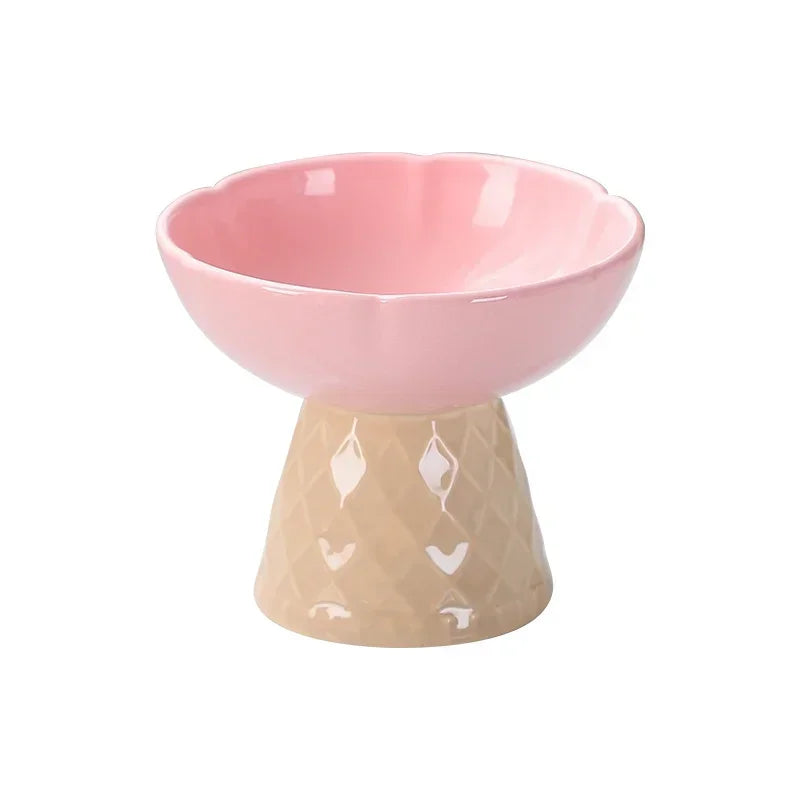 Cute Elevated Ceramic Bowl For Small Pets