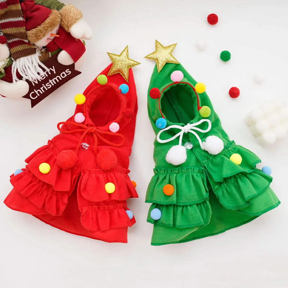 Pet Christmas Tree Outfit With Cloak, Star