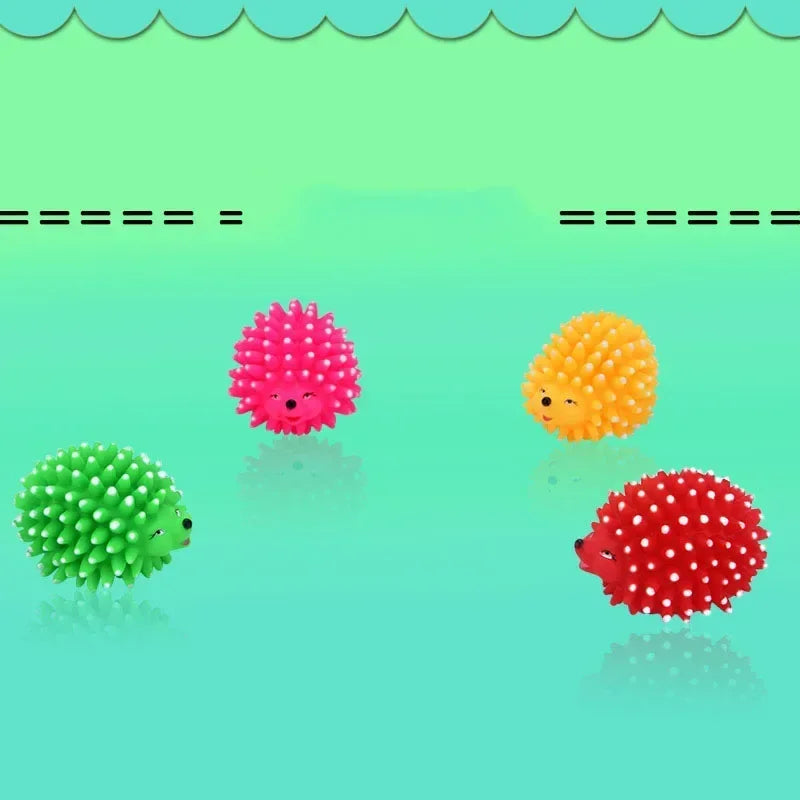 Rubber Hedgehog Toy For Small Dogs - Soft, Squeaky