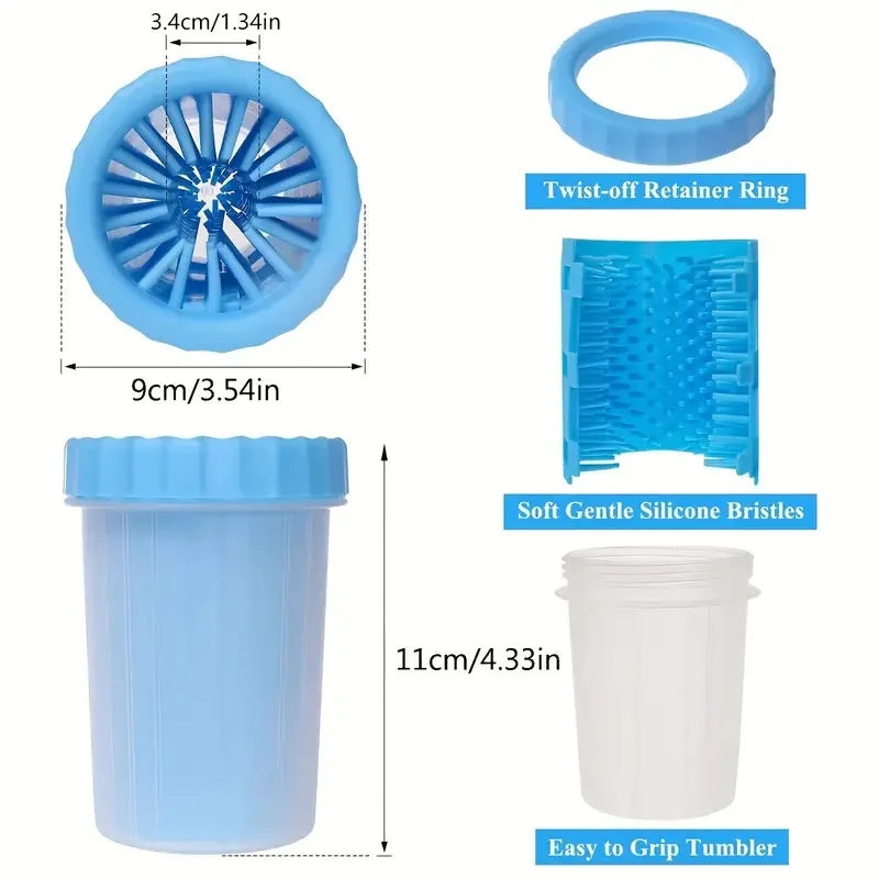Portable Pet Paw Cleaner Cup - With Soft Bristles
