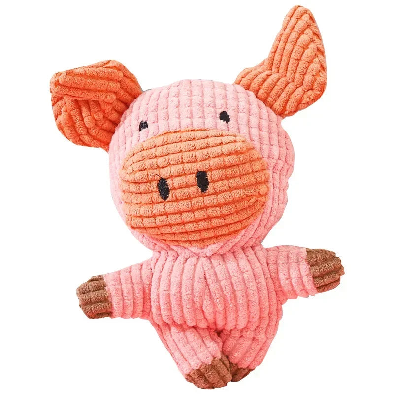 Plush Animal Shaped Dog Toy - Bite Resistant, Squeaky