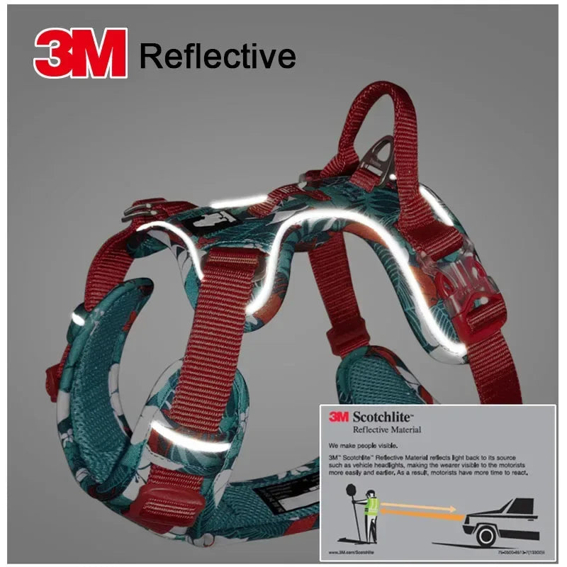 Adjustable Camouflage Reflective Nylon Dog Harness