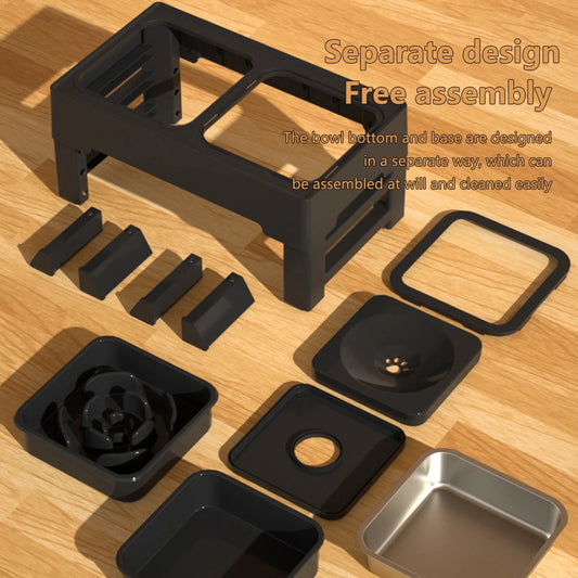 3 In 1 Pet Stainless Steel Bowls - Height Adjustable
