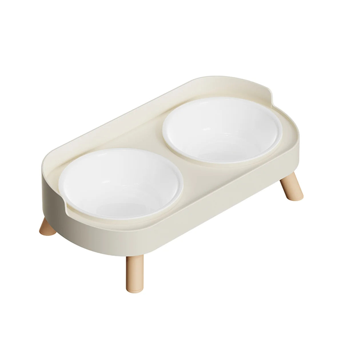 Adjustable Height Double Bowl Feeder For Pets
