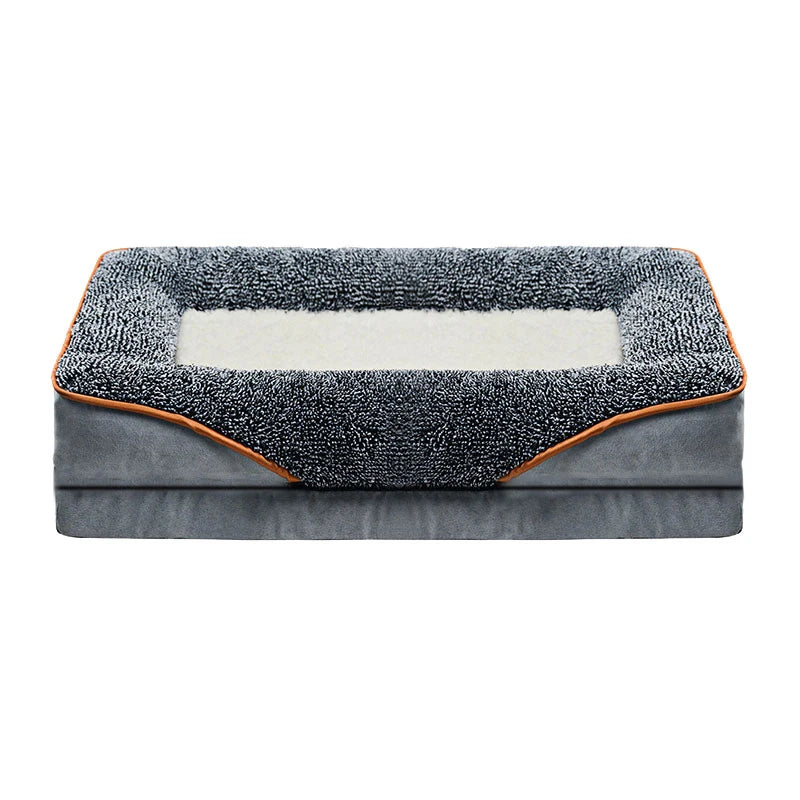 An Oversized Comfortable Pet Bed With Raised Edges