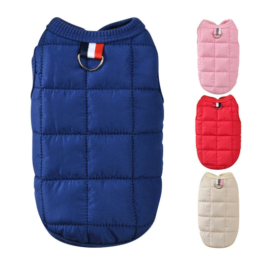 Warm Cotton Padded Windproof Vest Jacket For Dogs