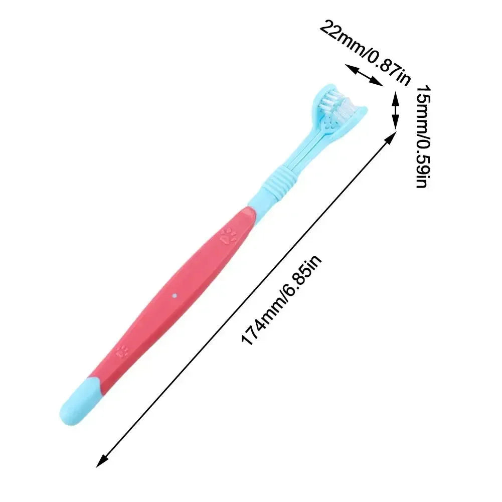 Three Sided Pet Toothbrush For Oral Cleaning