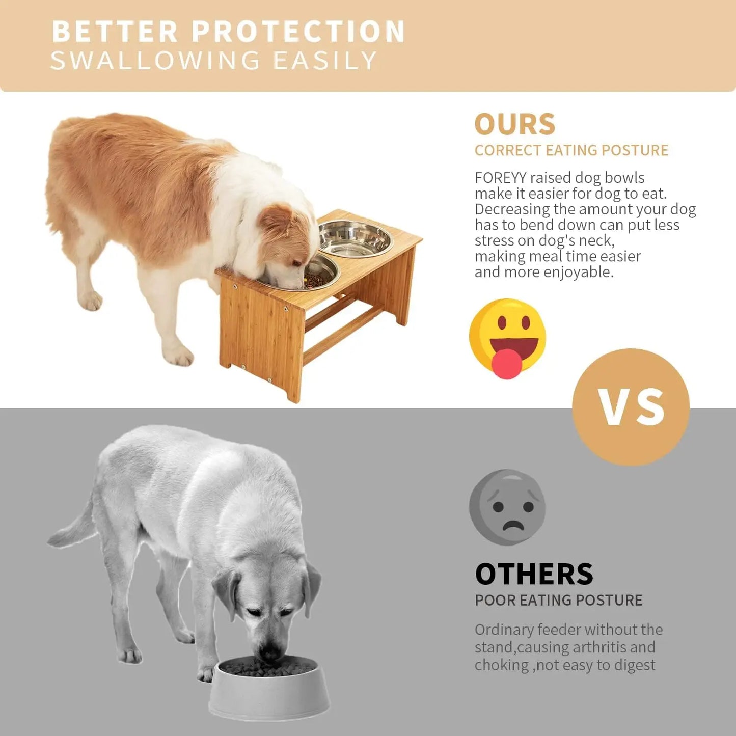 Bamboo Elevated Stainless Steel Pet Bowls