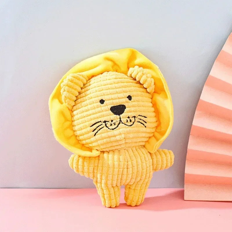 Plush Animal Shaped Dog Toy - Bite Resistant, Squeaky