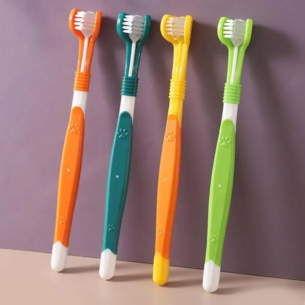 Three Sided Pet Toothbrush For Oral Cleaning