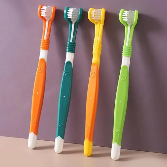 Three Sided Pet Toothbrush For Oral Cleaning