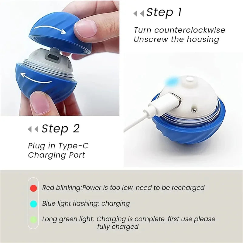 Electronic, Moving, Bouncing Ball For Pets - Automatic