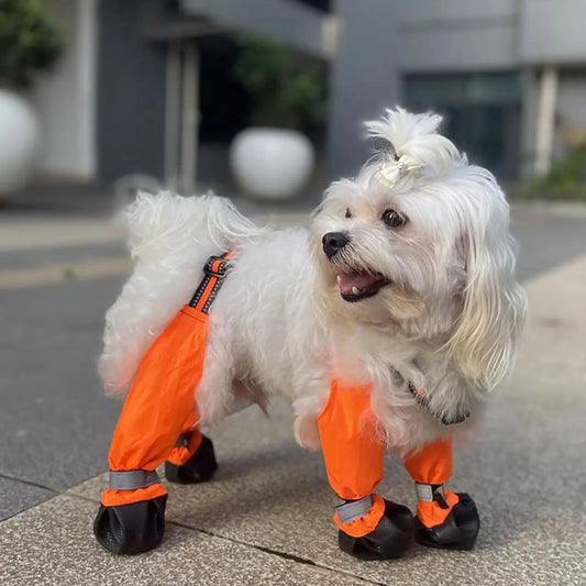 Adjustable Water Proof Dog Shoes With Suspenders