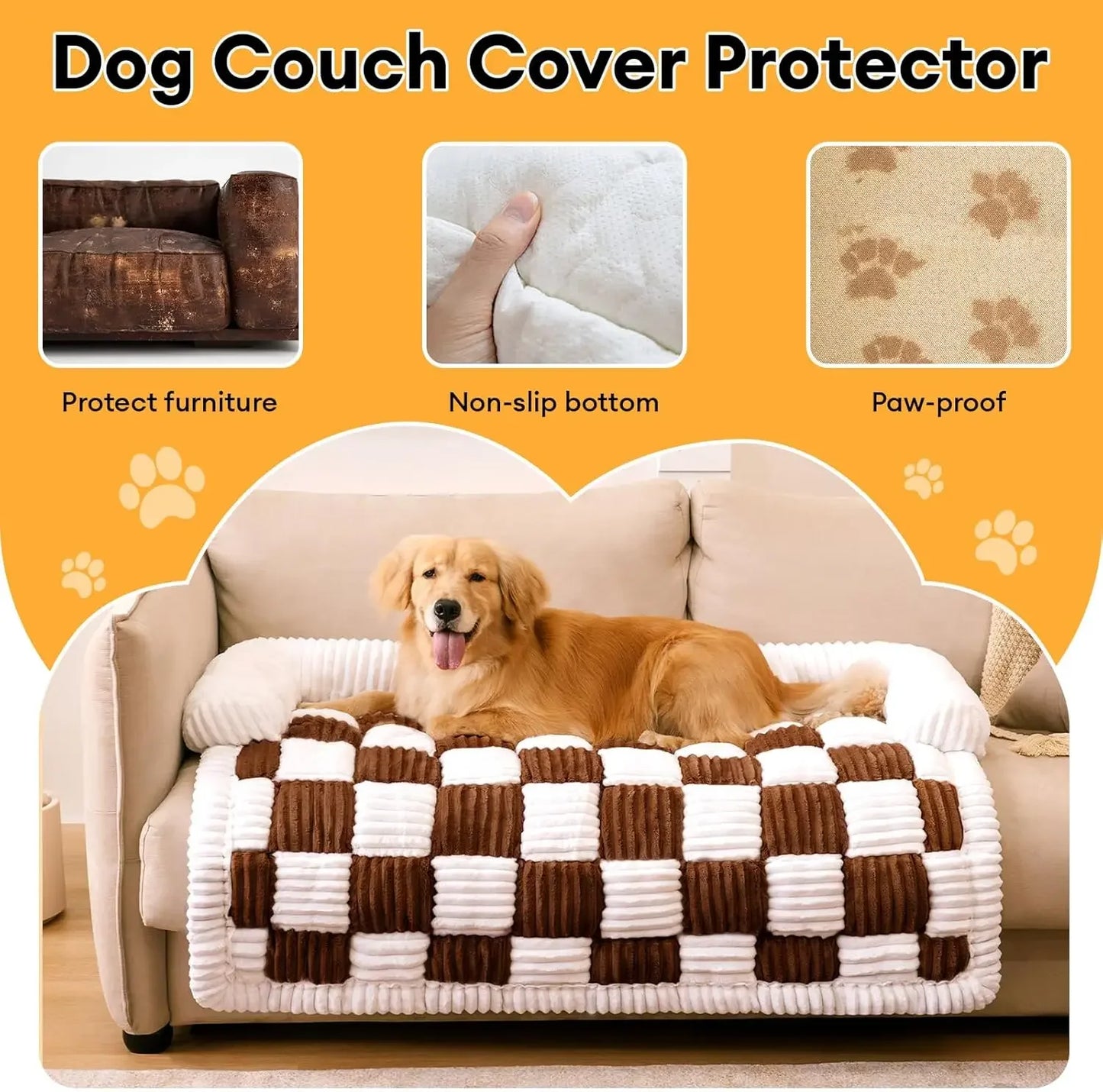 Pet Couch Covers For Furniture, Washable, Non-Slip