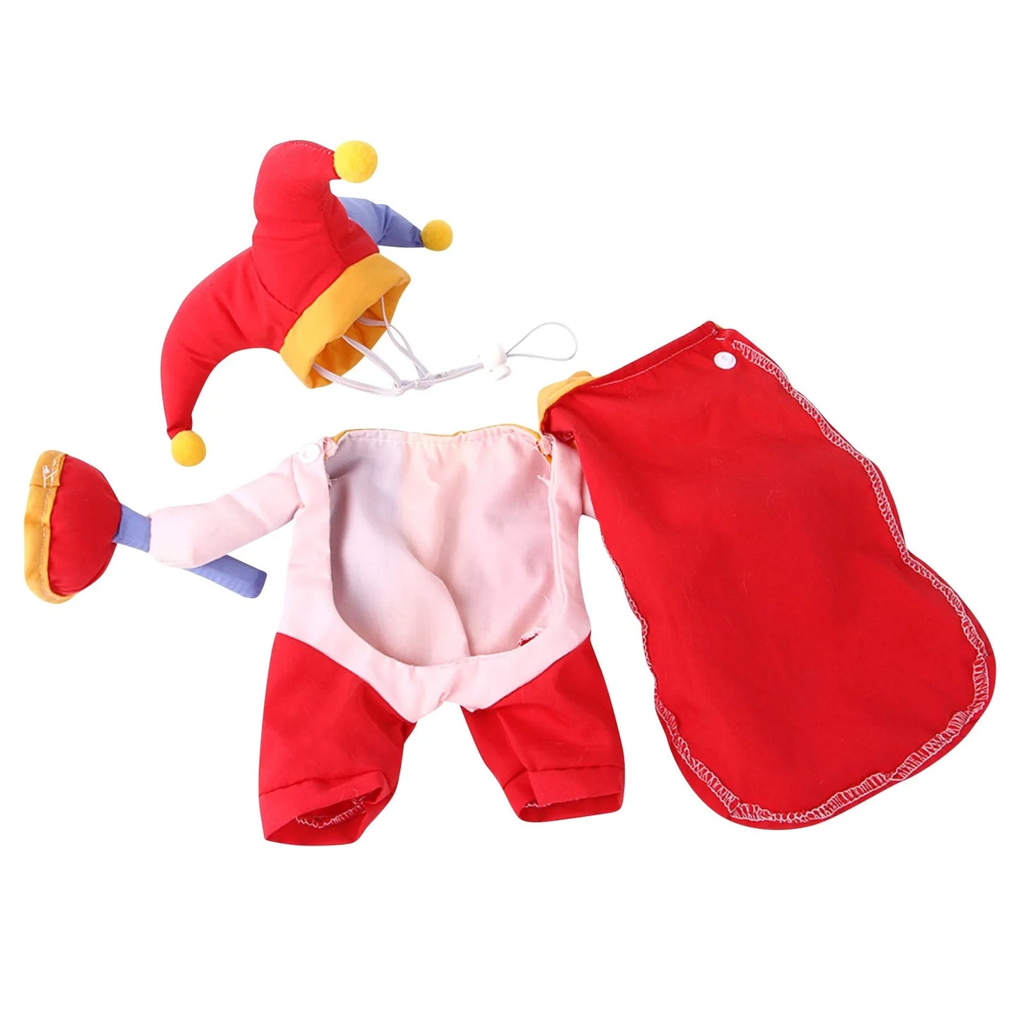Funny Halloween Clown Costume With Hat - Pets