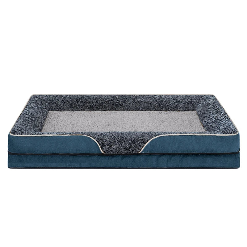 An Oversized Comfortable Pet Bed With Raised Edges