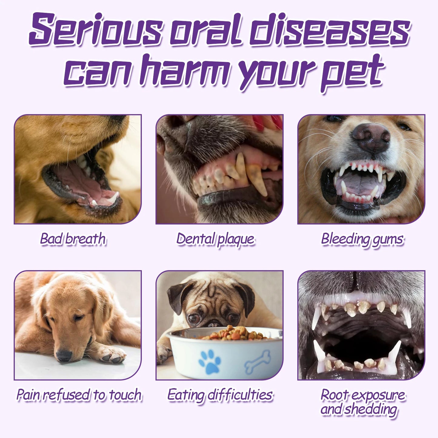 Pet Toothbrush For Oral Cleaning - Silicone, Soft